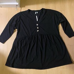 ASOS Curve Black button dress